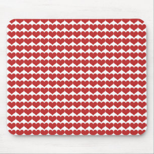 Red Cute Hearts Pattern Mousepad Muismat