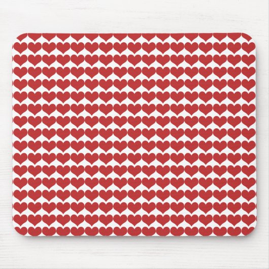 Red Cute Hearts Pattern Mousepad Muismat (Voorkant)