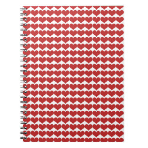 Red Cute Hearts Pattern Notitieboek