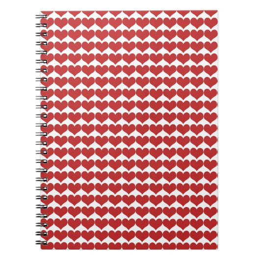 Red Cute Hearts Pattern Notitieboek (Voorkant)