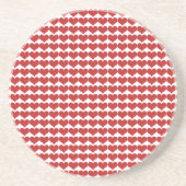 Red Cute Hearts Pattern Onderzetter (Voorkant)