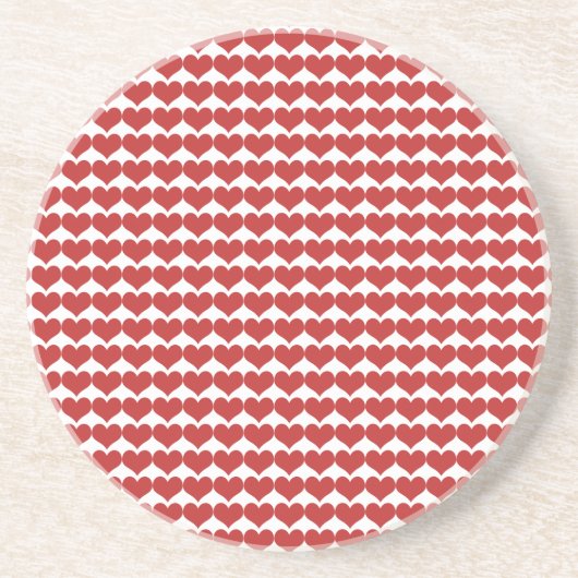 Red Cute Hearts Pattern Onderzetter (Voorkant)