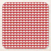 Red Cute Hearts Pattern Onderzetter (Voorkant)