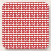 Red Cute Hearts Pattern Onderzetter Set (Voorkant)