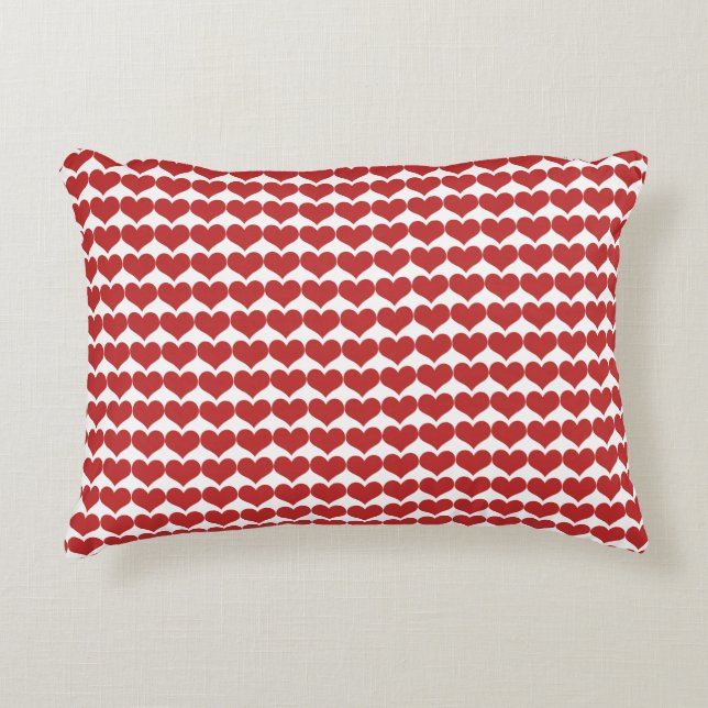 Red Cute Hearts Pattern Pillow Decoratief Kussen (Voorkant)