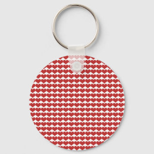 Red Cute Hearts Pattern Sleutelhanger