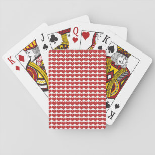 Red Cute Hearts Pattern-speelkaarten Pokerkaarten