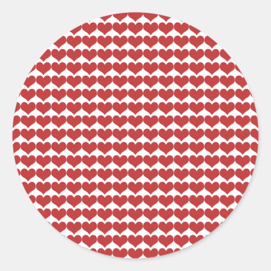 Red Cute Hearts Pattern Stickers (Voorkant)