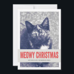 Red Cute Meowy kerstfoto's met platte kaarten<br><div class="desc">Deze "Meowy Kerstmis"-kerstkaarten zijn feestelijk,  stijlvol en perfect voor dit kerstseizoen!</div>