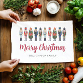 Red Cute Nutcracker Merry kerst Theedoek