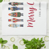 Red Cute Nutcracker Merry kerst Theedoek (Gevouwen)