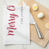 Red Cute Nutcracker Merry kerst Theedoek (Quarter Fold)