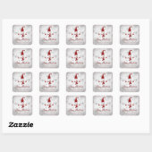 Red Cute Sneeuwman Kerst sticker (Vel)