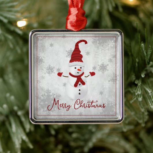 Red Cute Sneeuwman Vakantie Ornament (Boom)