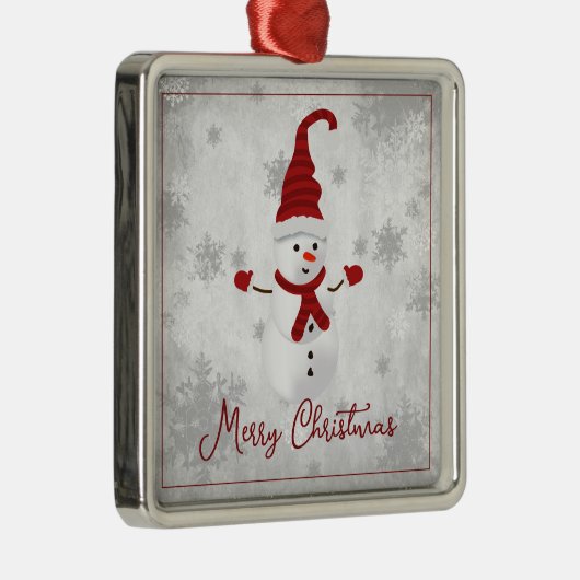 Red Cute Sneeuwman Vakantie Ornament (Rechts)