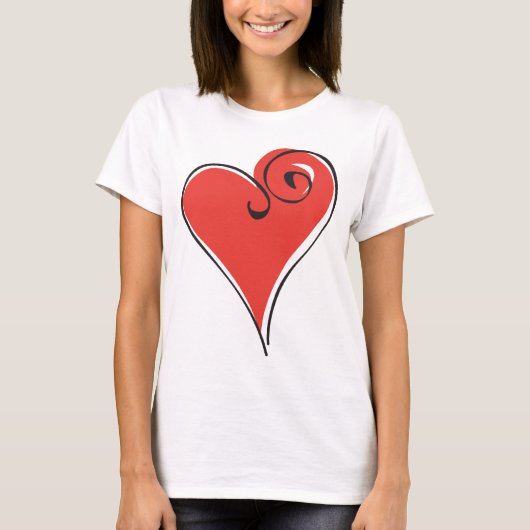 Red Cutout Heart Womens Shirt (Voorkant)