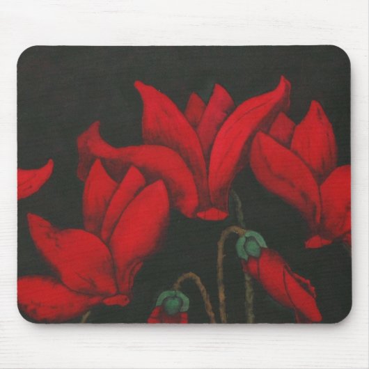"Red Cycalman" Floral Mousepad Muismat (Voorkant)