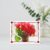 Red Cyclamen Flowers Briefkaart (Staand voorkant)