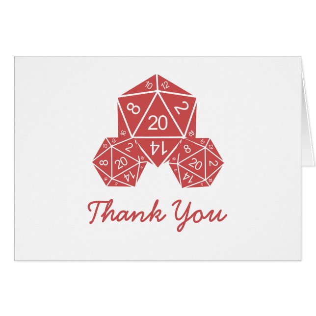 Red D20-desktop - Hartelijk dank voor uw kaart (Voorkant Horizontaal)