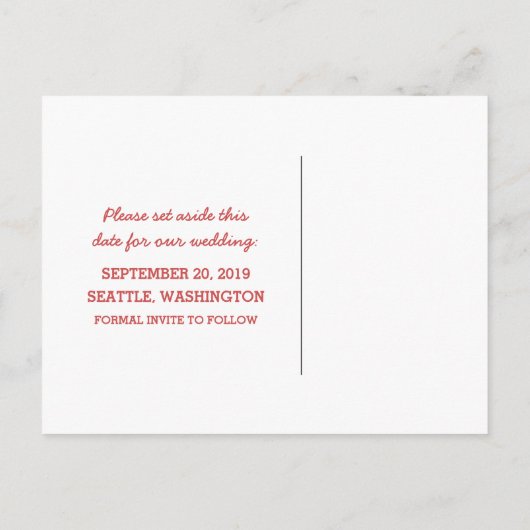 Red D20-desktop Save the Date Briefkaart (Achterkant)