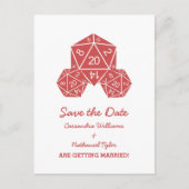 Red D20-desktop Save the Date Briefkaart (Voorkant)