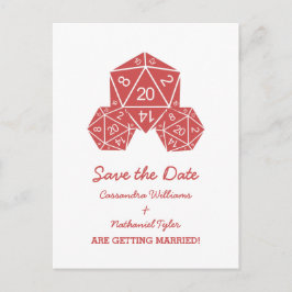 Red D20-desktop Save the Date Briefkaart