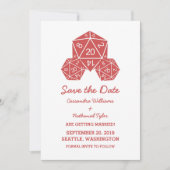 Red D20-desktop Save the Date Invite Kaart (Voorkant)