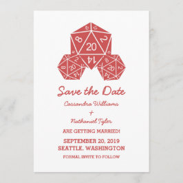 Red D20-desktop Save the Date Invite Kaart