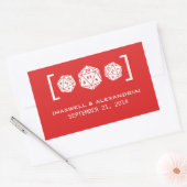 Red D20 Dice Gamer Wedding Stickers (Envelop)