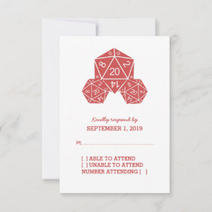 Red D20 Dice Response Kaart