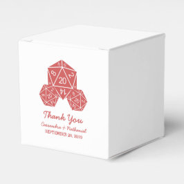 Red D20 Dice Wedding Favor Boxes Bedankdoosjes