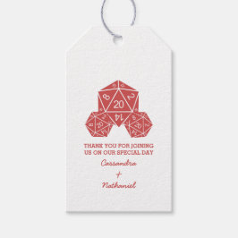 Red D20 Dice Wedding Gift Labels Cadeaulabel