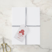 Red D20 Dice Wedding Gift Labels Cadeaulabel (Met Touw)