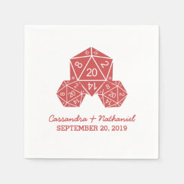 Red D20 Dice Wedding Paper Napkins Servetten