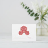 Red D20 Dice Wedding Place Card Plaatskaartje (Staand voorkant)