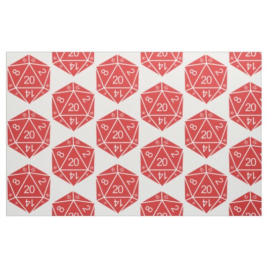 Red D20-stookolie Stof (Fat Quarter)