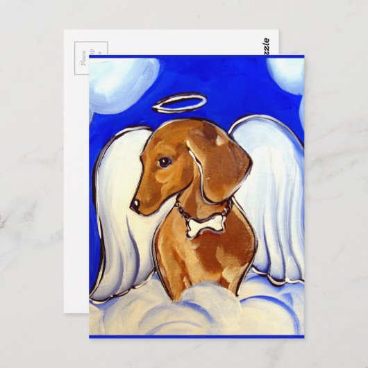Red Dachshund Angel Briefkaart (Voorkant / Achterkant)