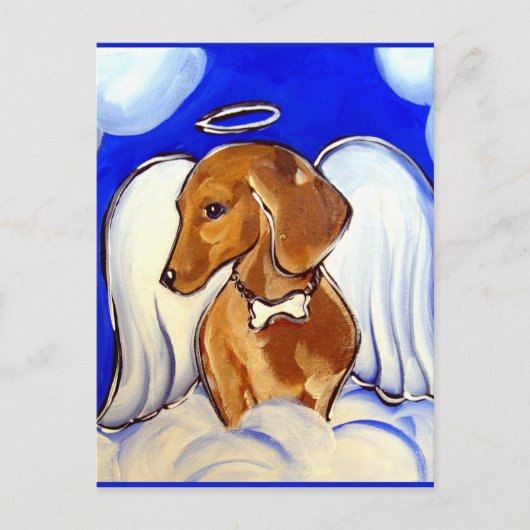 Red Dachshund Angel Briefkaart (Voorkant)