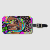 RED DACHSHUND BAGAGELABEL (Voorkant (horizontaal))