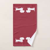 Red Dachshund Bath Towel Set Handhanddoek Wash Clo Bad Handdoek (Handdoek)