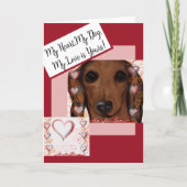 Red Dachshund Bedankkaart (Voorkant)