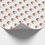 Red Dachshund Birthday Cadeaupapier (Hoek)