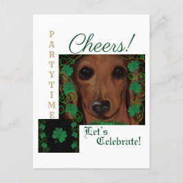 Red Dachshund Briefkaart