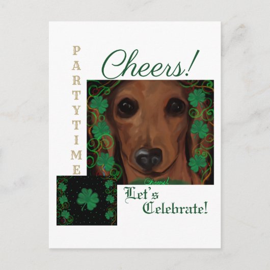 Red Dachshund Briefkaart (Voorkant)