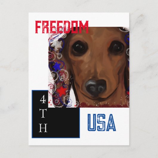 Red Dachshund Briefkaart (Voorkant)