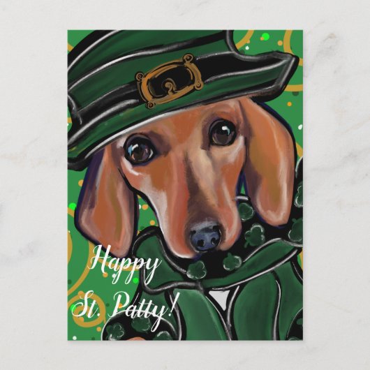 RED DACHSHUND BRIEFKAART (Voorkant)