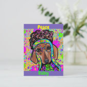 RED DACHSHUND BRIEFKAART (Staand voorkant)