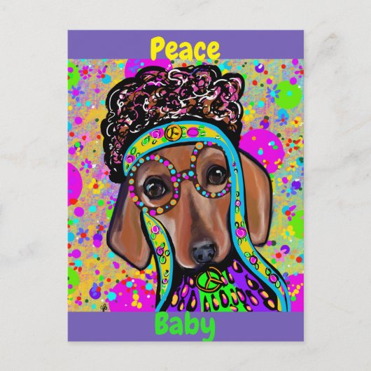 RED DACHSHUND BRIEFKAART (Voorkant)