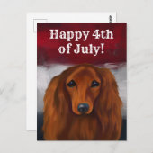 RED DACHSHUND BRIEFKAART (Voorkant / Achterkant)