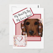 Red Dachshund Briefkaart (Voorkant / Achterkant)